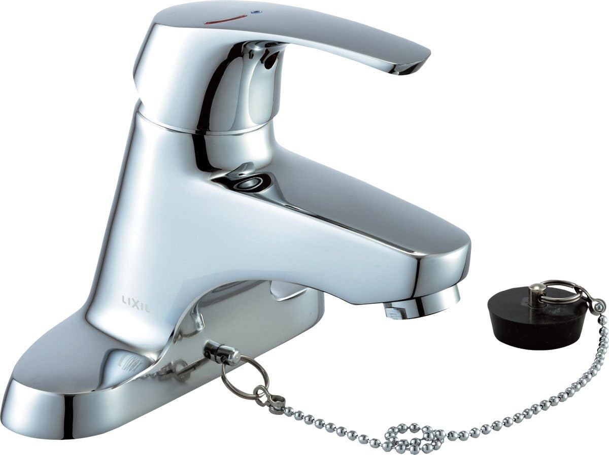 LIXIL(リクシル) INAX 洗面器・手洗器 台付 シングルレバー混合水栓 一般水栓 エコハンドル ゴム栓式 LF-B355SY LIXIL  INAX シングルレバー混合水栓 洗面水栓 LF-B350SY 水栓金具 INAX/LIXIL LF-B350SY 洗面・手洗器用 シングルレバー混合  EC・センターセット ビー ...