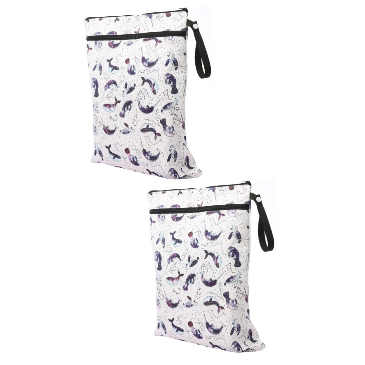 Abaodam Bolsa De Almacenamiento Reutilizable para De Tela De Bebé 2 Unidades con Patrones De Moda De Algodón para Uso Diario Y Viajes.