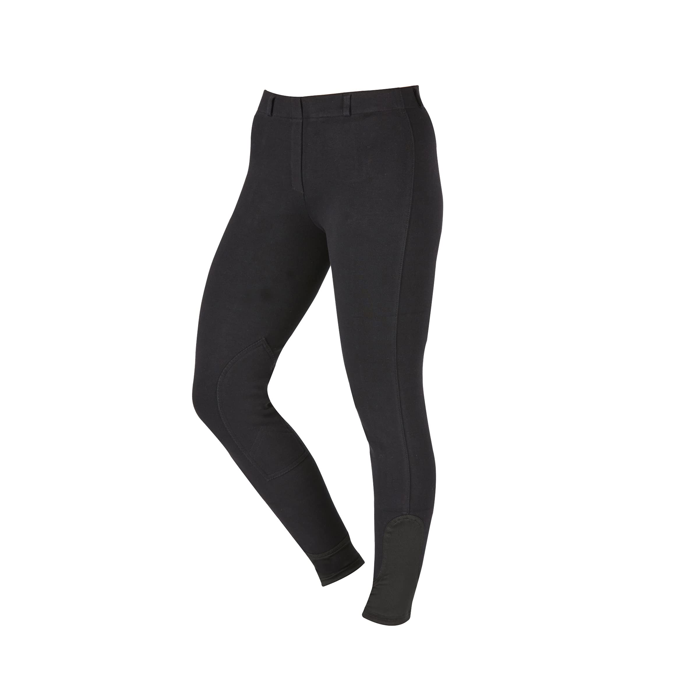 Saxon Ladies Knee Patch Pull On Schooling Breeches, Black, Ladies 16/34