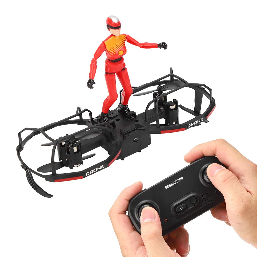 Drone Giocattolo Multifunzione RC, 2 Assi RC Stunt Parapendio Drone Altitude Hold Mode Drone Quadcopter(Rosso)