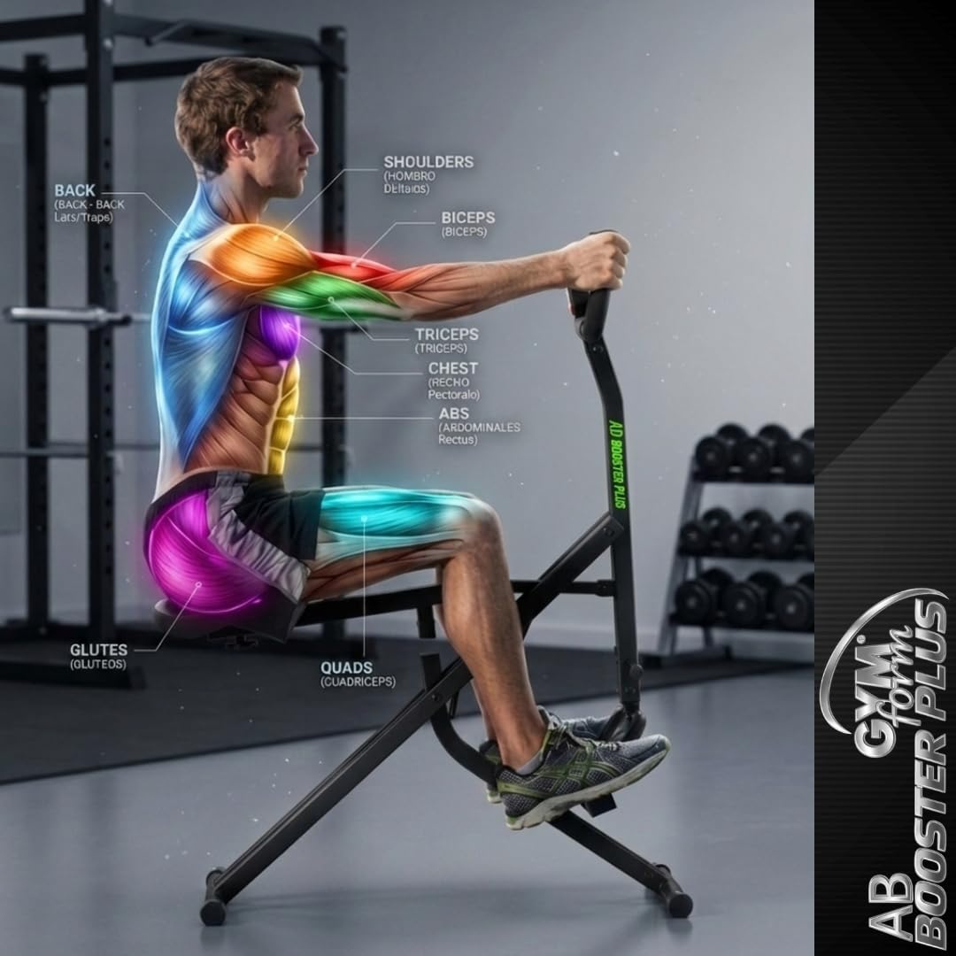 Appareil d'entraînement Abdominal GYMFORM AB Booster, Machine d'Entraînement pour Abdominaux Bras Jambes Dos et Fessiers