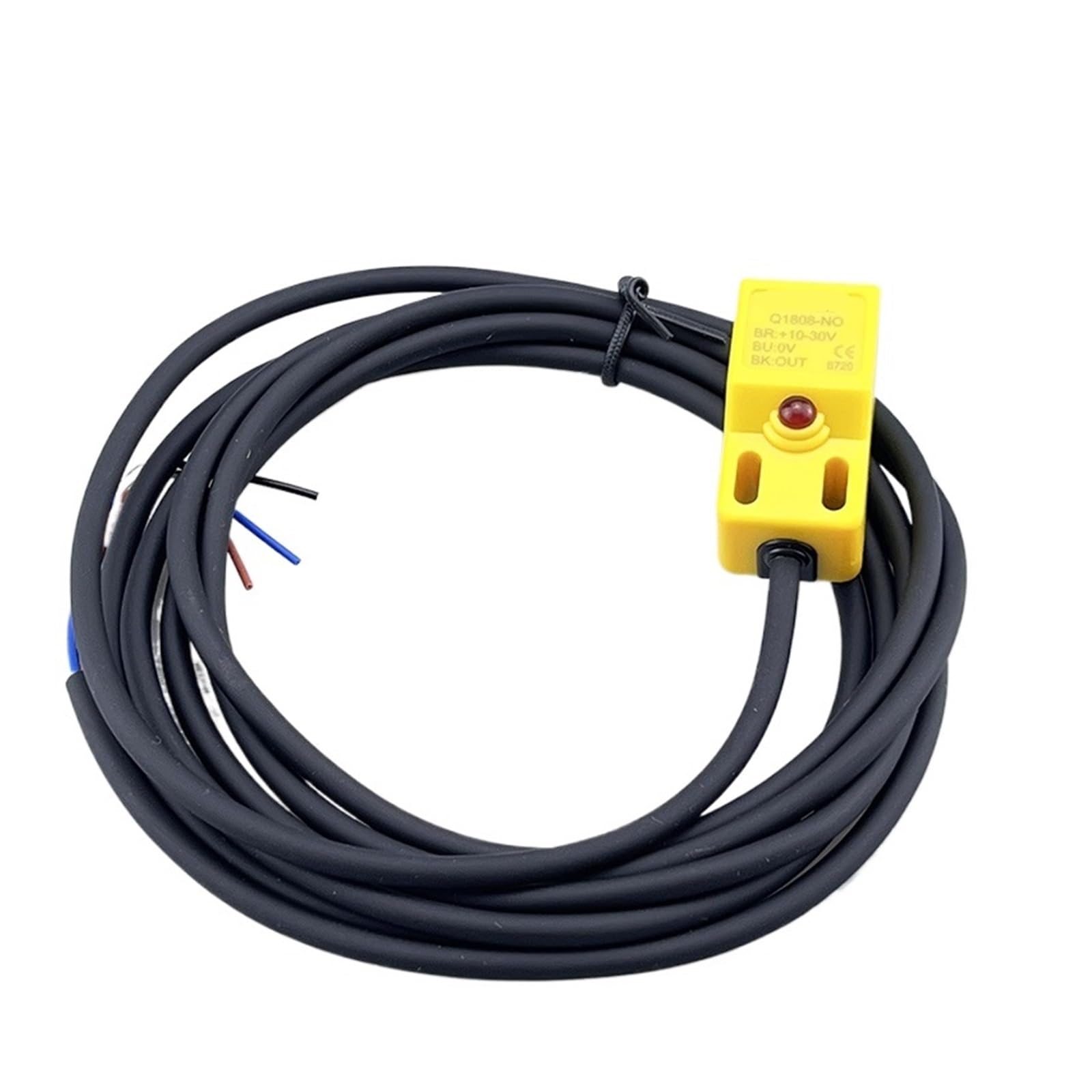 JJKKOZVQF Q18 Series Square Inductive Proximity Sensor Switch Sensing Distance 8mm IP67 10-30VDC 3-wire NPN PNP(Q1808-PC PNP)