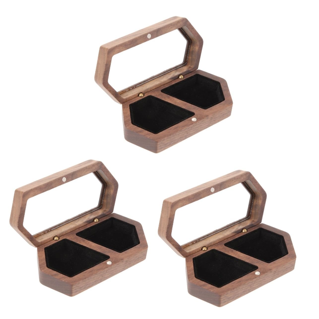 BESPORTBLE 3pezzi Scatola Portanelli Legno Per e Design e Per Matrimoni e Cerimonie Contenitore Decorativo Per e Nuziali
