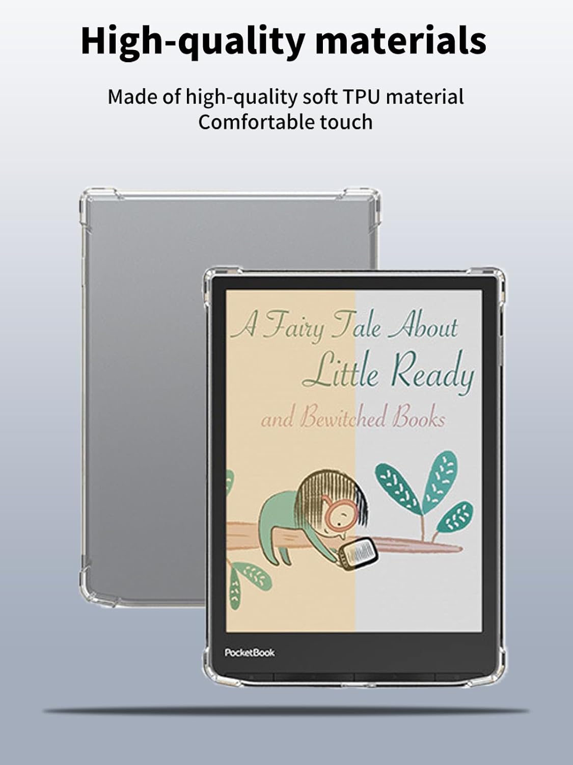 Case for Pocketbook InkPad 4 / Color 3 / Color 2,NOUKAJU Slim Cover,Ultra Clear Soft Flexible Transparent TPU,Drop-Resistant,Anti-Scratch,Cover for InkPad 4/Color 3/Color 2 7.8inch(Clear)