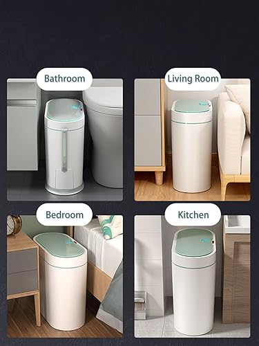 Miniatura 7 de LIUYI - Cubo de basura automático con sensor inteligente con escobilla de inodoro, cubo de basura impermeable