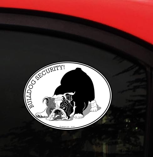 Miniatura 2 de BULLDOG SECURITY - Calcomanías para ventana de automóvil, diseño de bulldogs ingleses, regalo