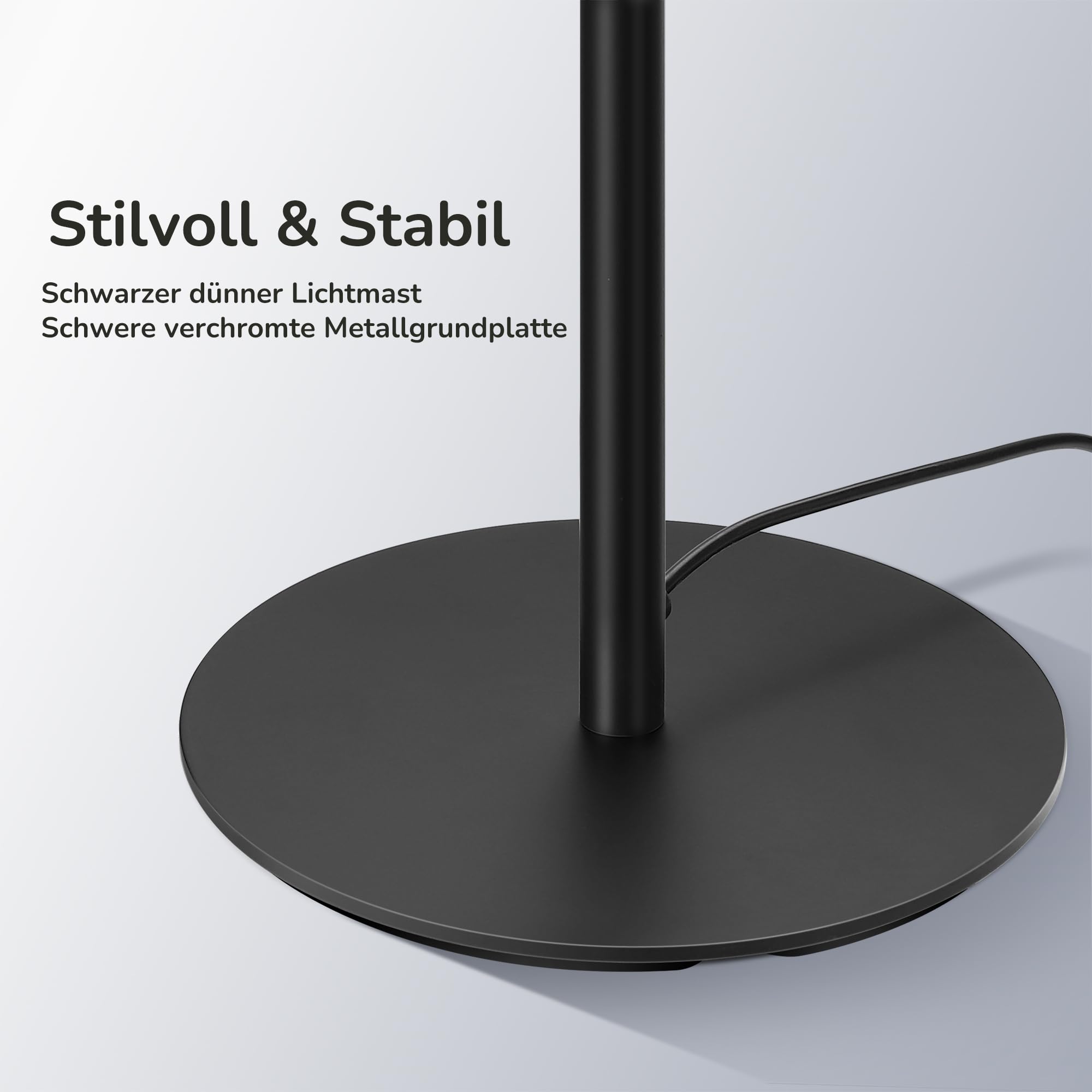 EDISHINE Lampa stojąca LED, 2 sztuki, ściemniana, minimalistyczna lampa narożna do salonu, nowoczesna lampa stojąca z przełącznikiem nożnym, 3000 K, ciepła biel, 146 cm, kolumna świetlna do sypialni