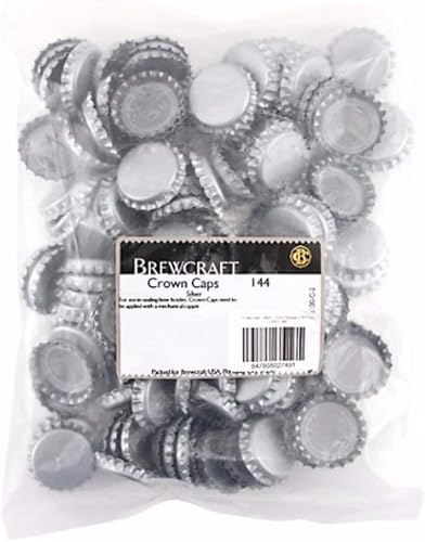 Miniatura 3 de FastRack 144 tapas de botella de cerveza absorbentes de oxígeno 26 mm, de apertura fácil, plateadas, estándar, para botellas de vidrio tapas