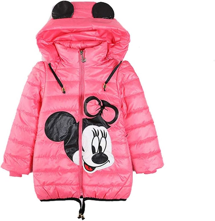 SOPO Minnie Mouse Jacket Hoodie 2t-7t Girls Kid Winter Jacket Outerwear Pink