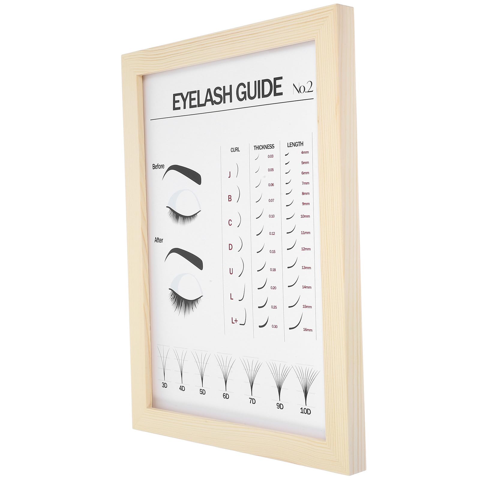 Panneau d'affichage elegant pour extension de cils de table guide decoratif en bois noble - 8