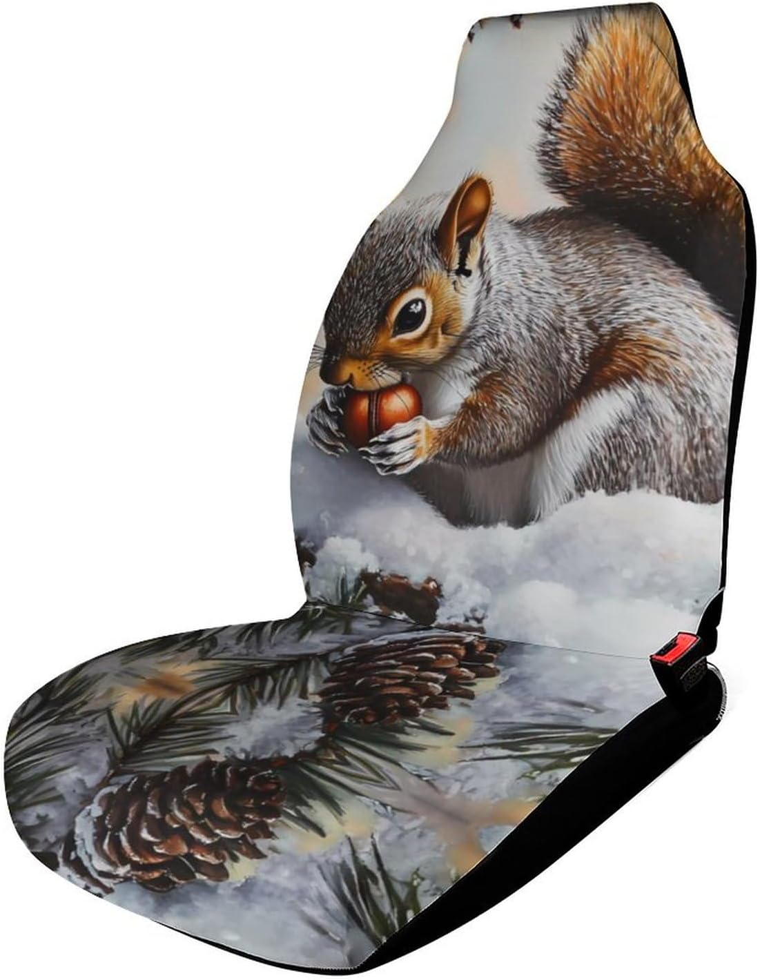 Squirrel Cute Animal Car Seat Covers Universal Car Front Seats Protector Auto Interior Accessories 1PCS