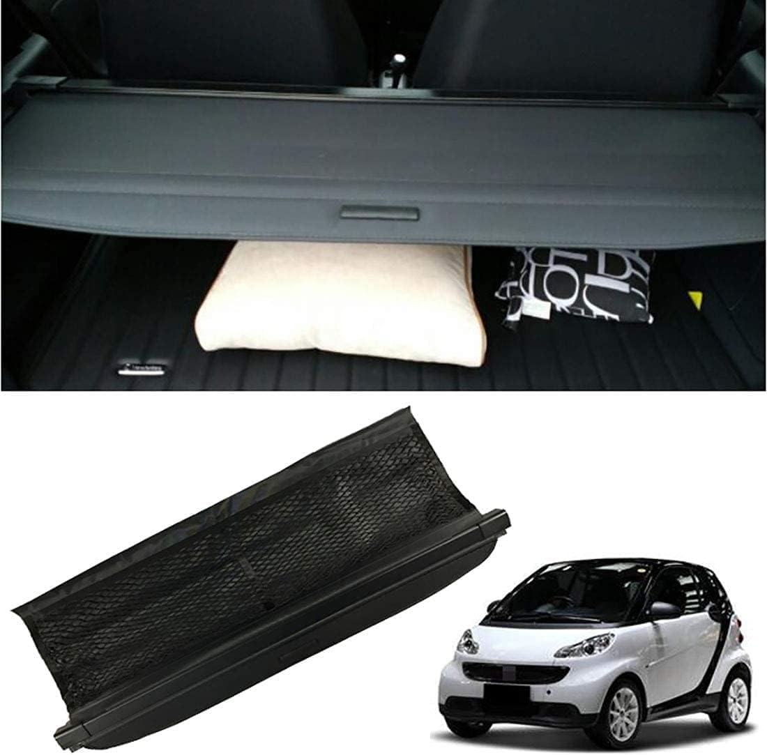 Zhaowli Retractable Rear Trunk Parcel Shelf Boot Load Cover For Smart Fortwo 2009-2014, Luggage Cargo Cover Shade Shield Tail Box Partition Styling