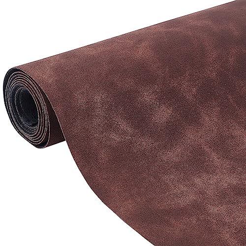 BENECREAT 150x35cm, Frosted Faux Roll Brown Soft Faux PU Sheets ette Fabric for DIY Projects Photography Background Decorations