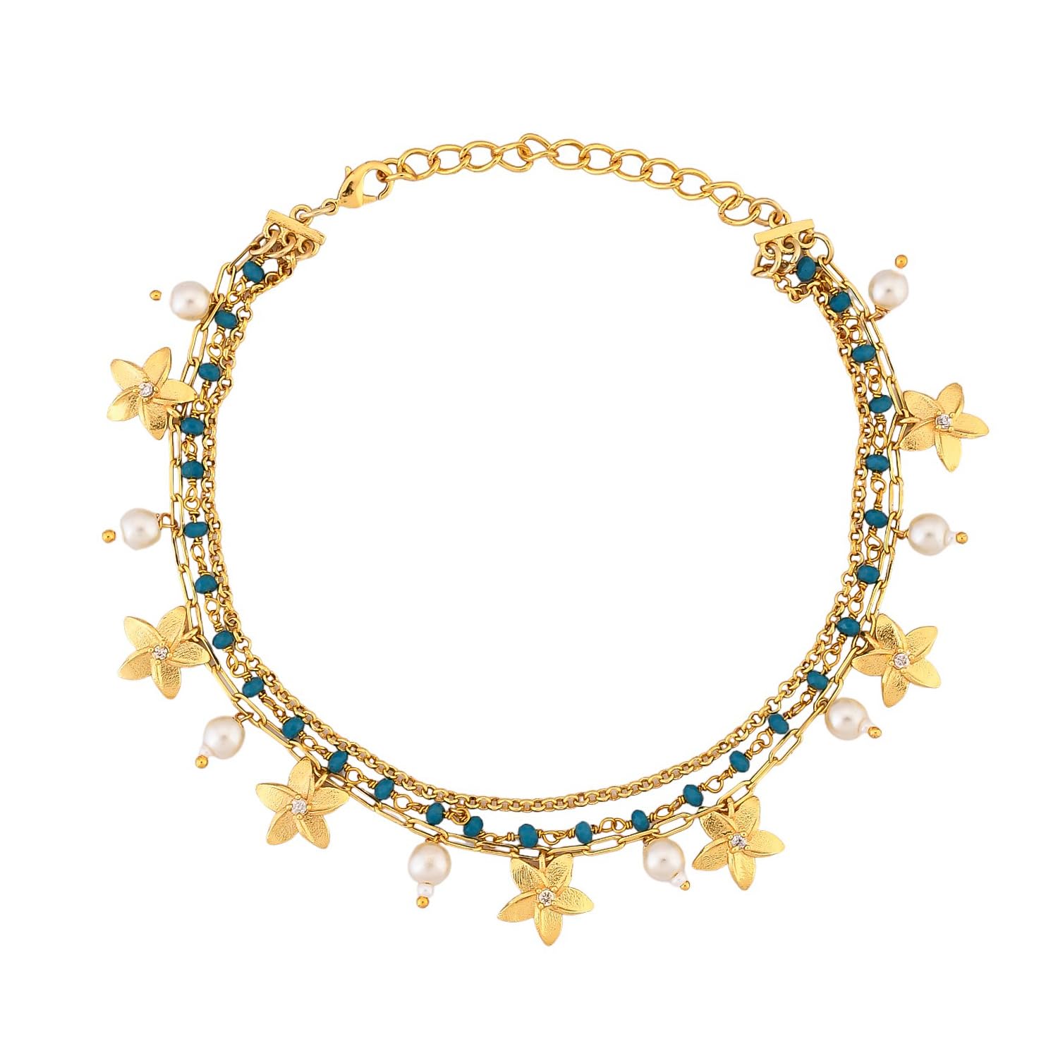 VOYLLA Hawaii Multi-Layered Plumeria Charm Anklet|Anklet For Women|Boho|Vacation|Travel| (B0D2HJCGVV) Amazon Price History, Amazon Price Tracker