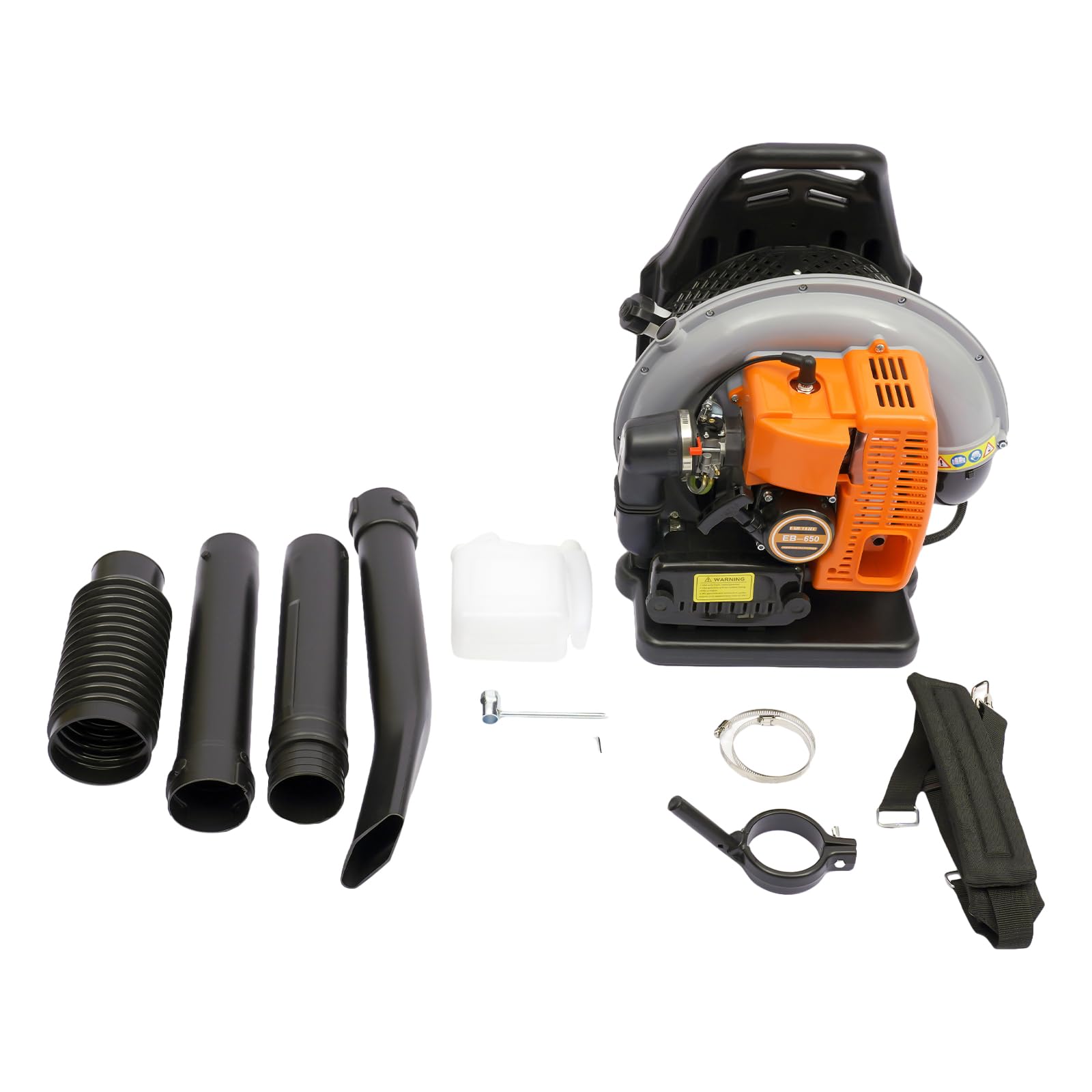 Mochila Soplador Hojas Gasolina 63 CC 2T 2,7 kW | 6800 rpm, 1,8 l Depósito, Ignífuga Ajustable 120°+135°, 19,7 lbs