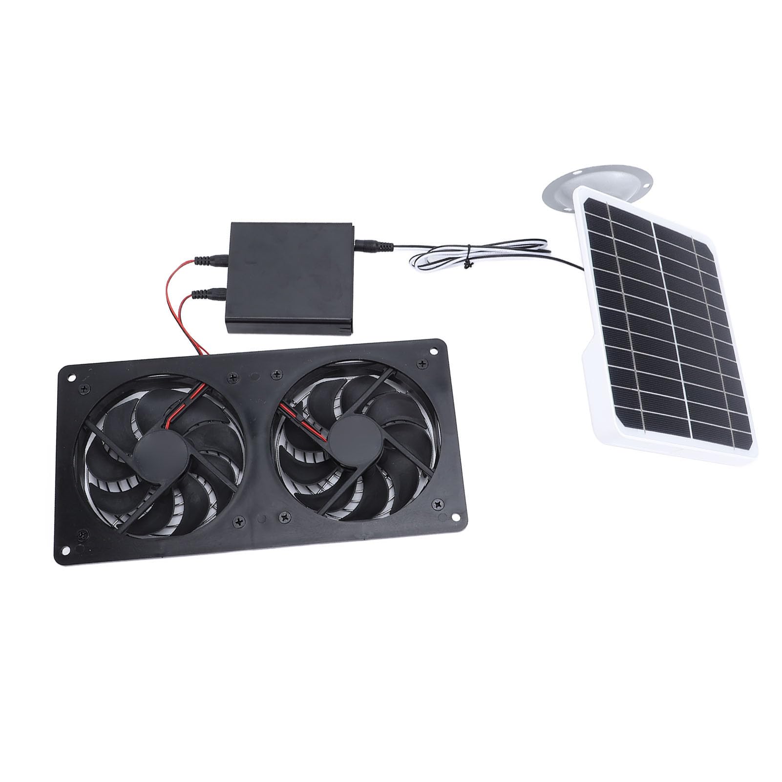 TOPINCN Solar-Abluftventilator, 20W Solarpanel, Metall, IPX7, 200 cfm, mit Schutznetz, für Hühnerstall, Gewächshaus, Scheune
