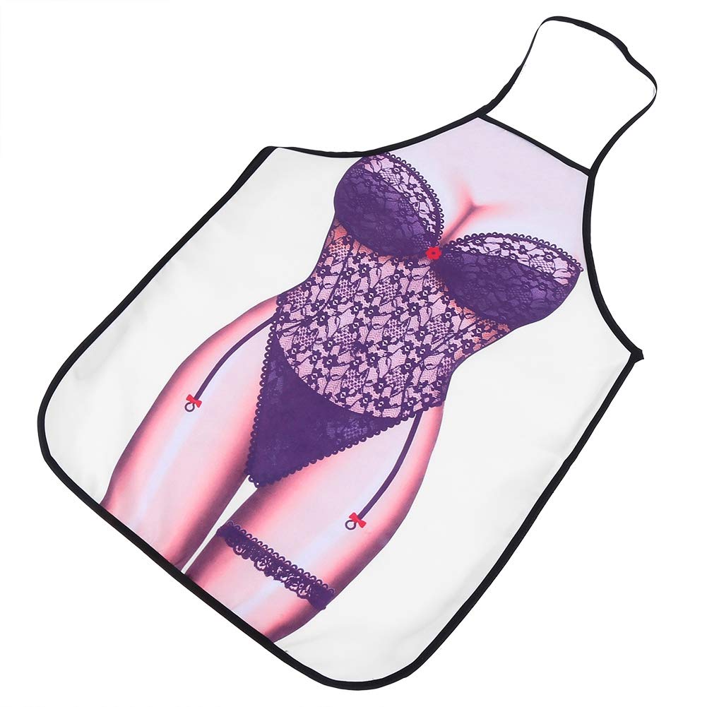 Delantal de Cocina Divertido 3D Delantal Sexy Impermeable para Hombre y Mujer (mujeres de encaje negro)