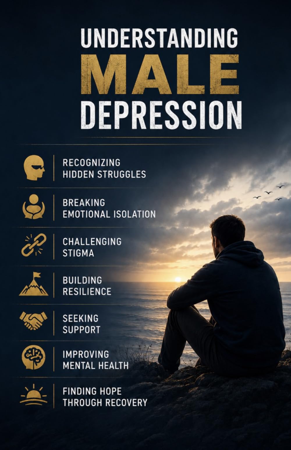 Understanding Male Depression: Recognizing Hidden Struggles, Breaking Emotional Isolation, Challenging Stigma, Building Resilience, Seeking Support, Improving Mental Health, and Finding Hope