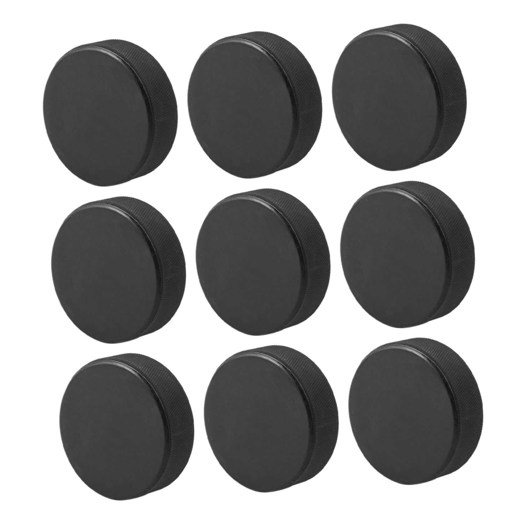 KICHOUSE 9pcs Ice Hockey Training Pucks Official Regulation Size Black for Boys and Girls and Adults Hard Smooth for Consistent Shots