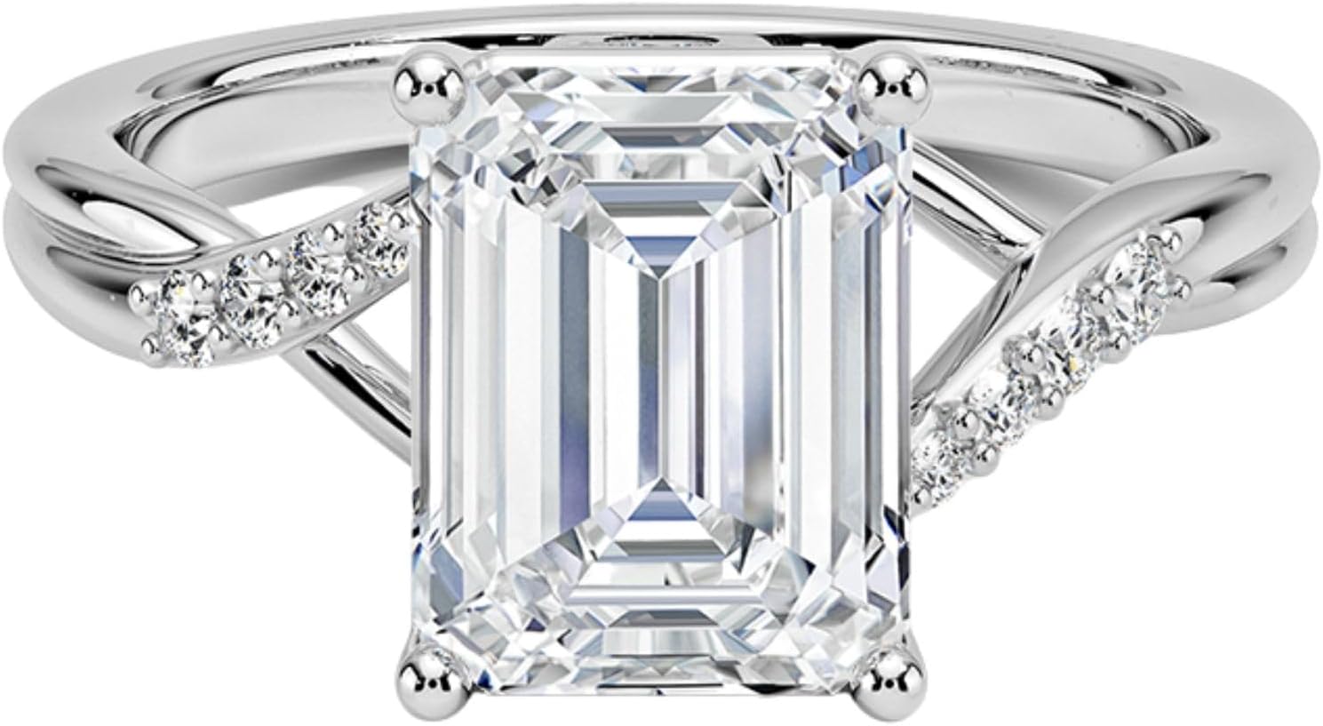 DAJEWELS 1 to 3 CT Oval Moissanite Twisted Engagement Ring For Women Solitaire Pave Setting 925 Silver or 10K 14K 18K Solid Gold Handmade for Wedding Proposal Anniversary