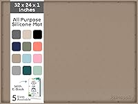 Vista 52 de Tapete grande de silicona para cuencos de comida y agua, bordes elevados para evitar derrames, impermeable, protege el suelo, fácil de limpiar