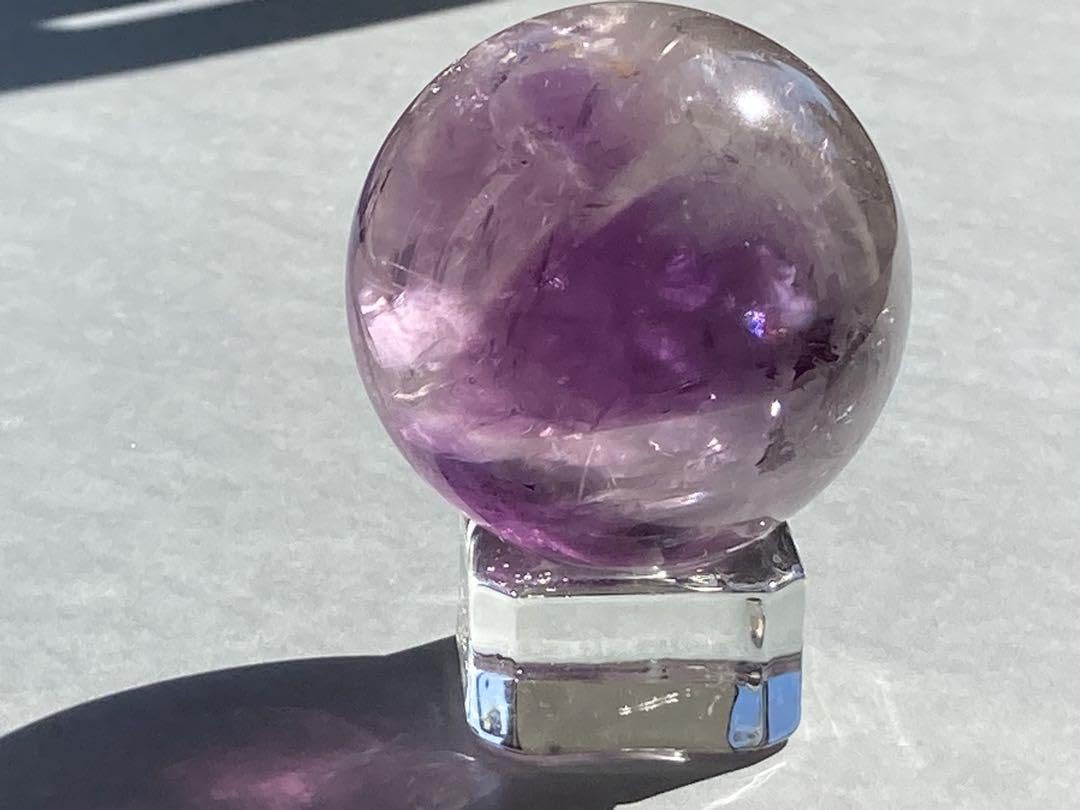 天然石　トラピッチェ　アメジストスフィア　ファントム　再入荷　台座付き⭐️1738 Amazon.co.jp: アメジスト スフィア トラピッチェアメジスト 丸玉 虹