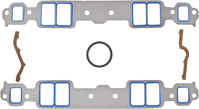 1205 SBC Intake Manifold Gasket Set Compatible with Chevy GMC Vehicle | Fit For Small Block 262 265 267 283 302 305 307 327 350 400 Engines 4.3L 4.4L 4.6L 4.9L 5.0L 5.3L 5.7L 6.6L