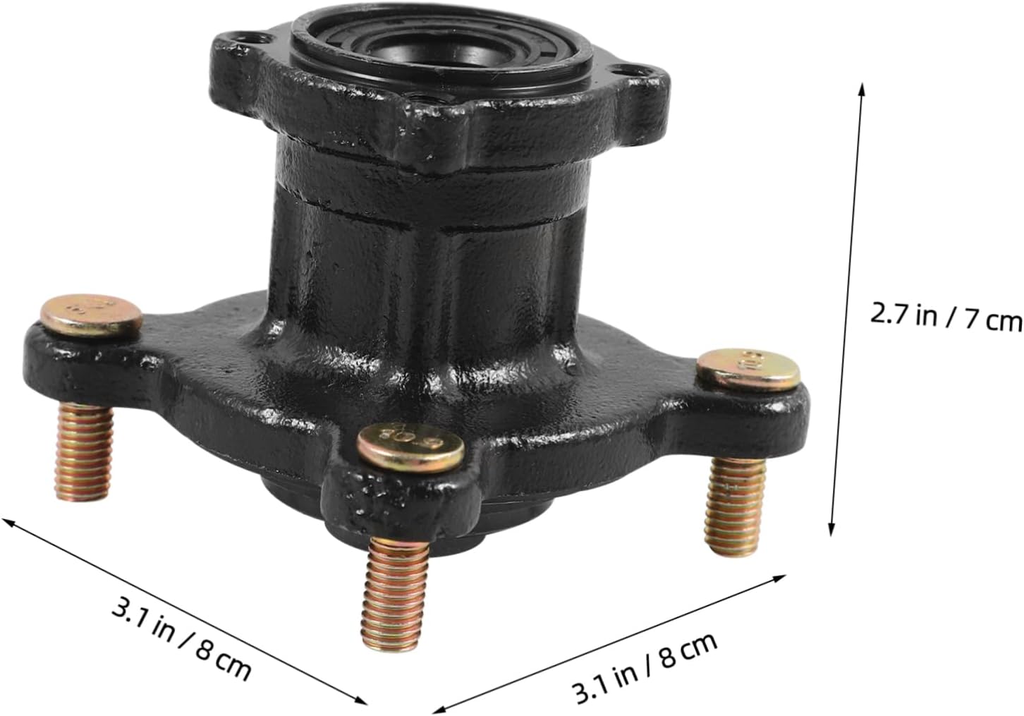 GARVALON 110cc Atv Wheel Hub Rim Bolt Pattern Front Disc for Go Kart and Quad Versatile Use Beach and Wilderness Sleek Black Design