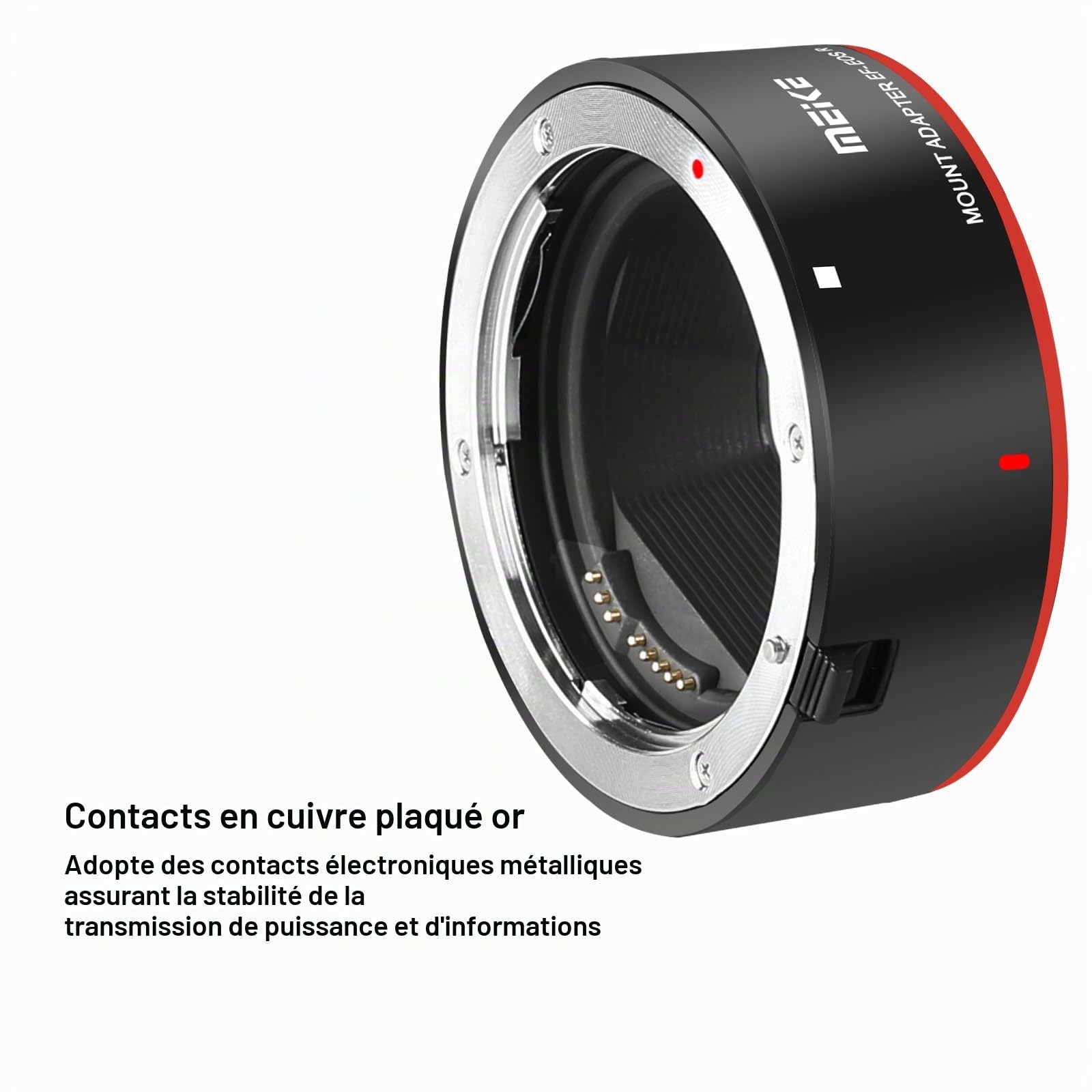 Meike Adaptateur d'objectif en métal EF-EOSR pour Objectif Canon EF/EF-S vers EOS-R EOS-RP R5 R6 R7 R10 C70 et Red Komodo