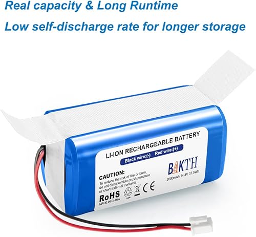 Miniatura 6 de BAKTH Batería de repuesto RVBAT850 de 14.4V 2600mAh para Shark Ion R75, R85, RV761, RV850C, RV851WV, RV871, RV1000S, RV1100VL, RV1001AE, UR1000SR,