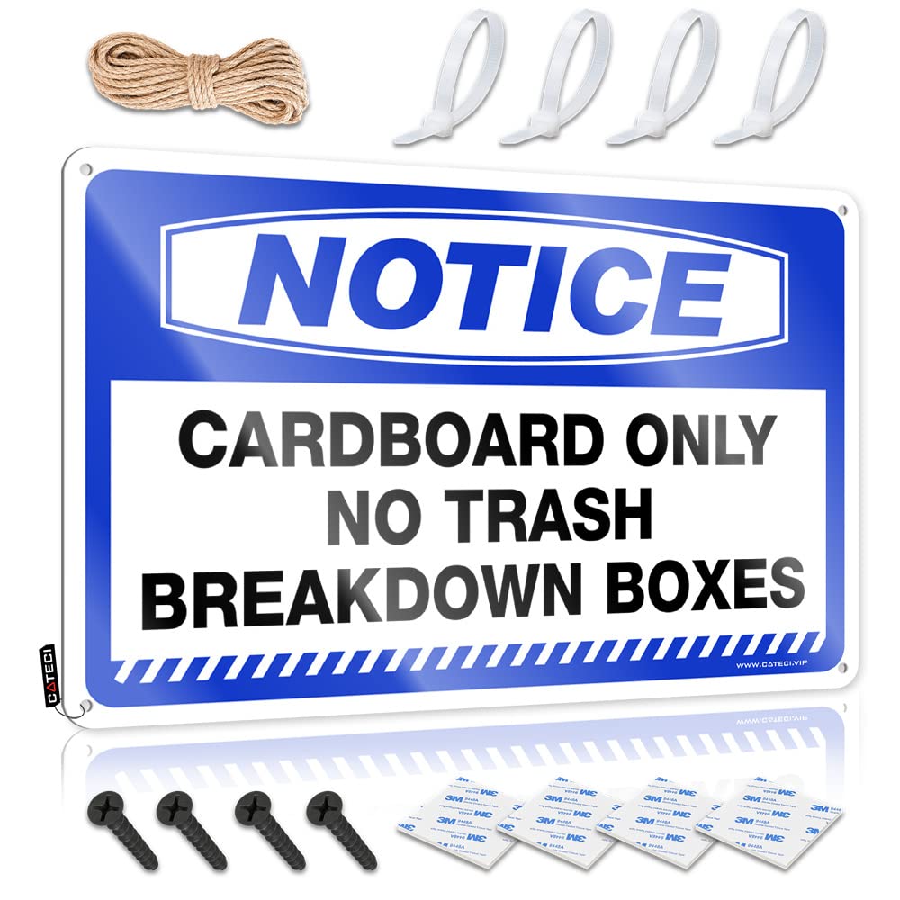 Bar Accessories For Man Cave Notice Cardboard Only No Trash Breakdown Boxes Tin Sign Pool Stuff Funny Outdoor Decor(20X30CM)