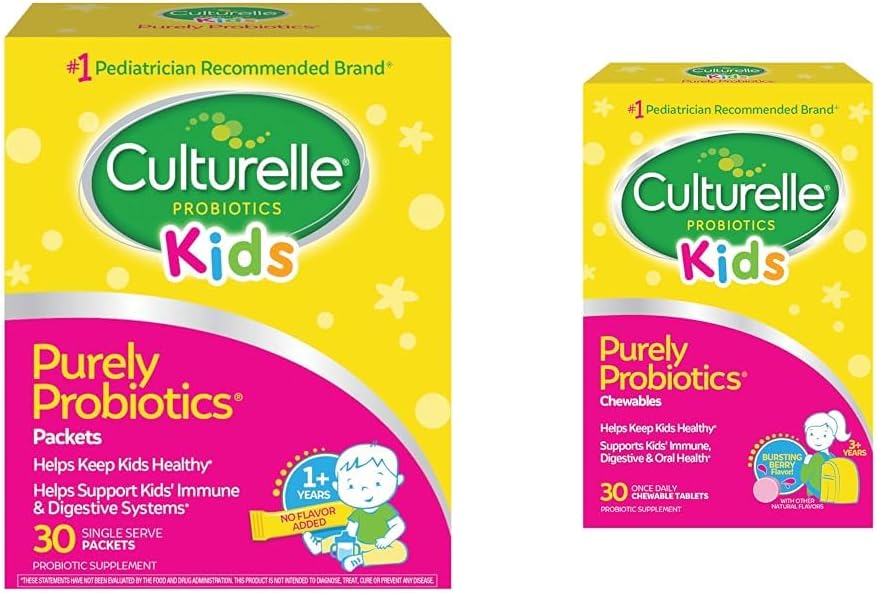 Kids Daily Probiotic Supplement & Kids Chewable Daily Probiotic for Kids, Ages 3+, 30 Count