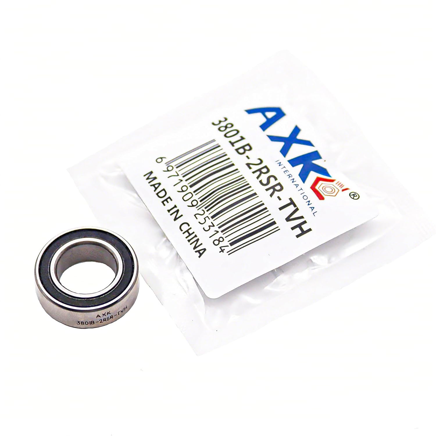 AXK 2pcs 3801-2RS 12x21x7mm Sealed Double Row Shaft Angular Contact Bearing 3801B-2RS
