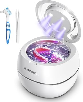 SEANCHEER Nettoyeur Ultrasons 48000Hz 180ML Blanc