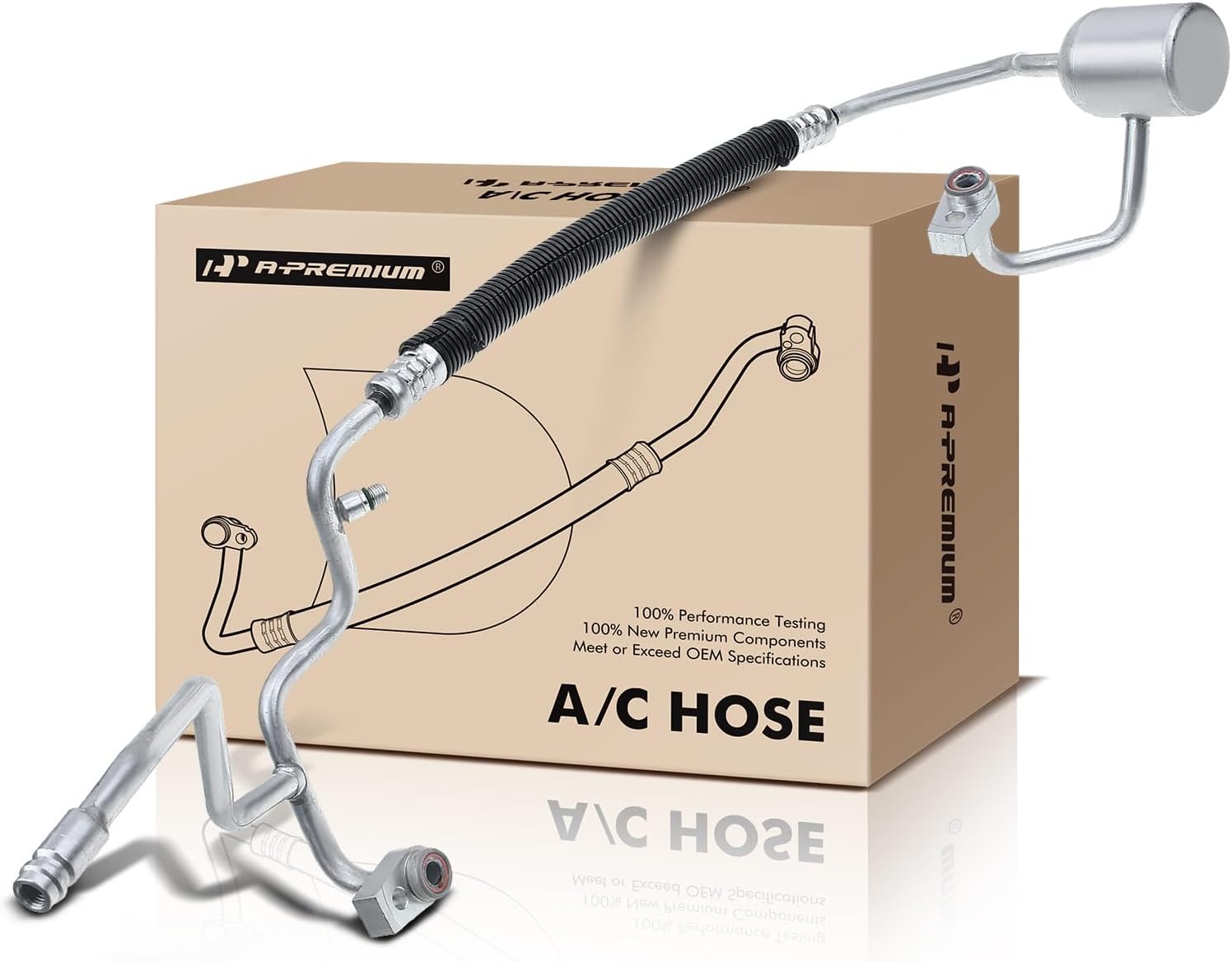 A-Premium A/C Discharge Line Hose Assembly Compatible with Lincoln MKZ, 2013 2014 2015 2016, 3.7L, Petrol, Naturally Aspirated, Compressor to Condenser