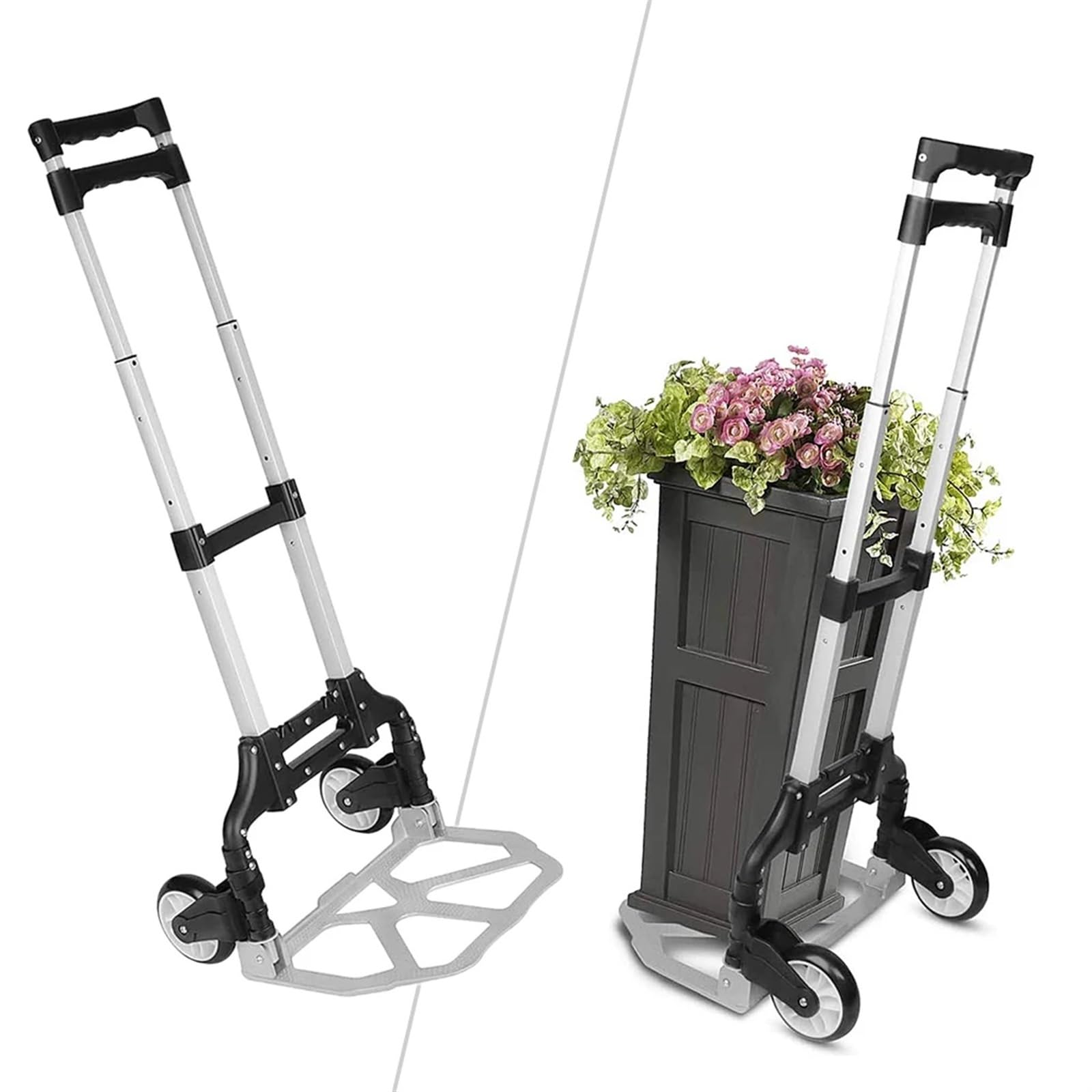 Aluminium Legierung Klapp Hand LKW Tragbare Schubkarre Warenkorb Trolley for Reise Gepäck Einkaufswagen