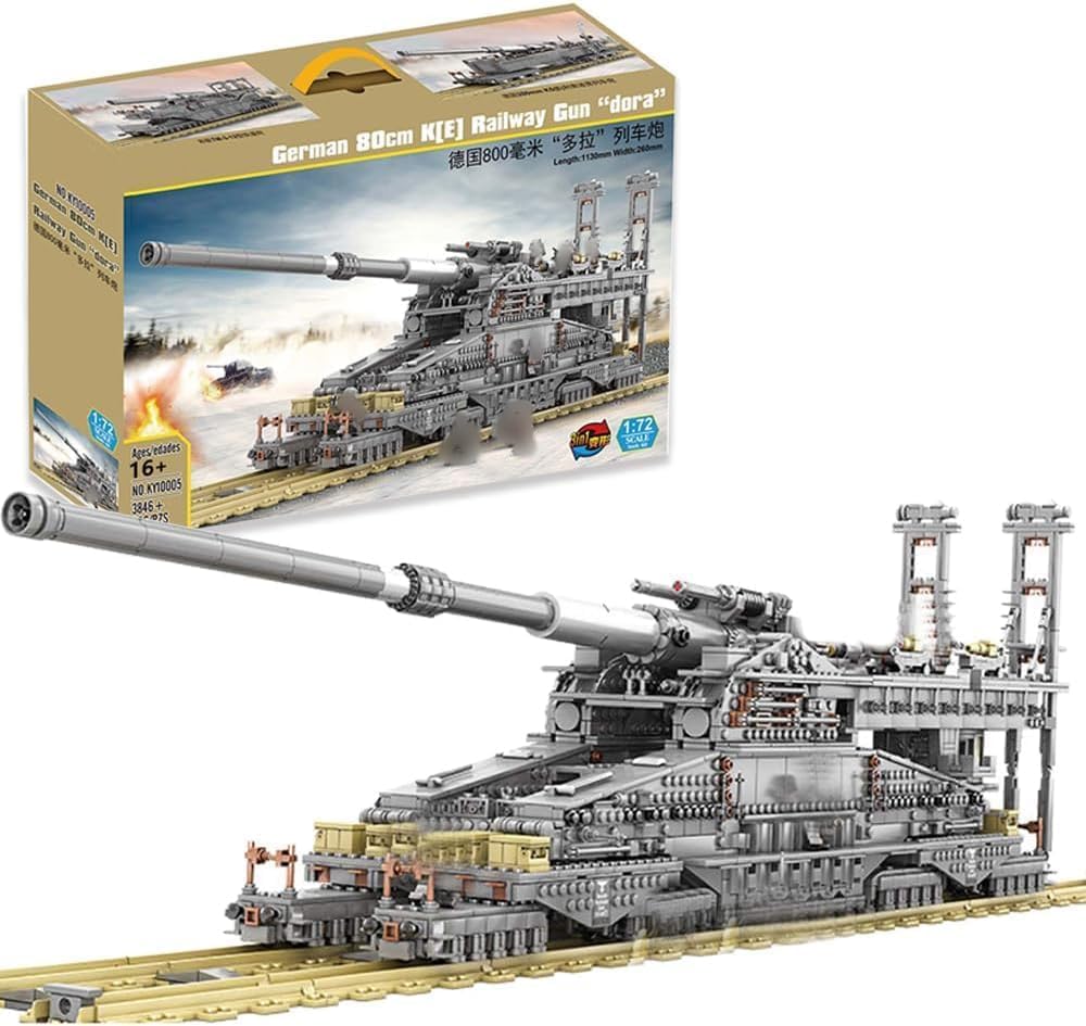 Set Mattoncini Technik 3 In 1: Modello Carro Armato Cannone 1:72 (92 Cm) Con 3846 Pezzi E 8 Minifigure