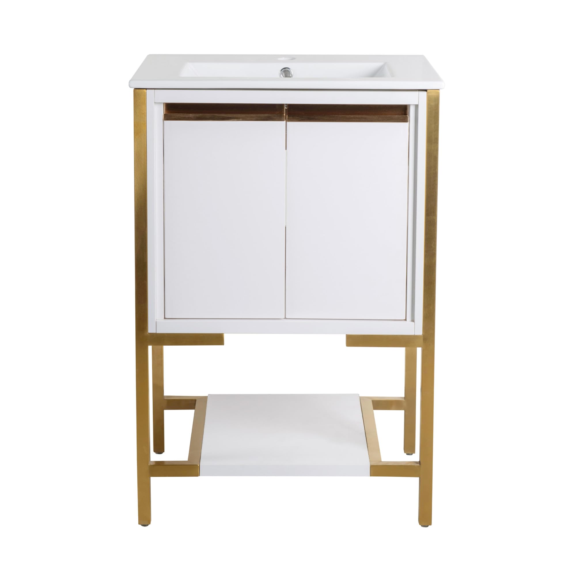 Swiss Madison - well made forever Marseille 24" Bathroom White and Brushed Gold Bath Vanity