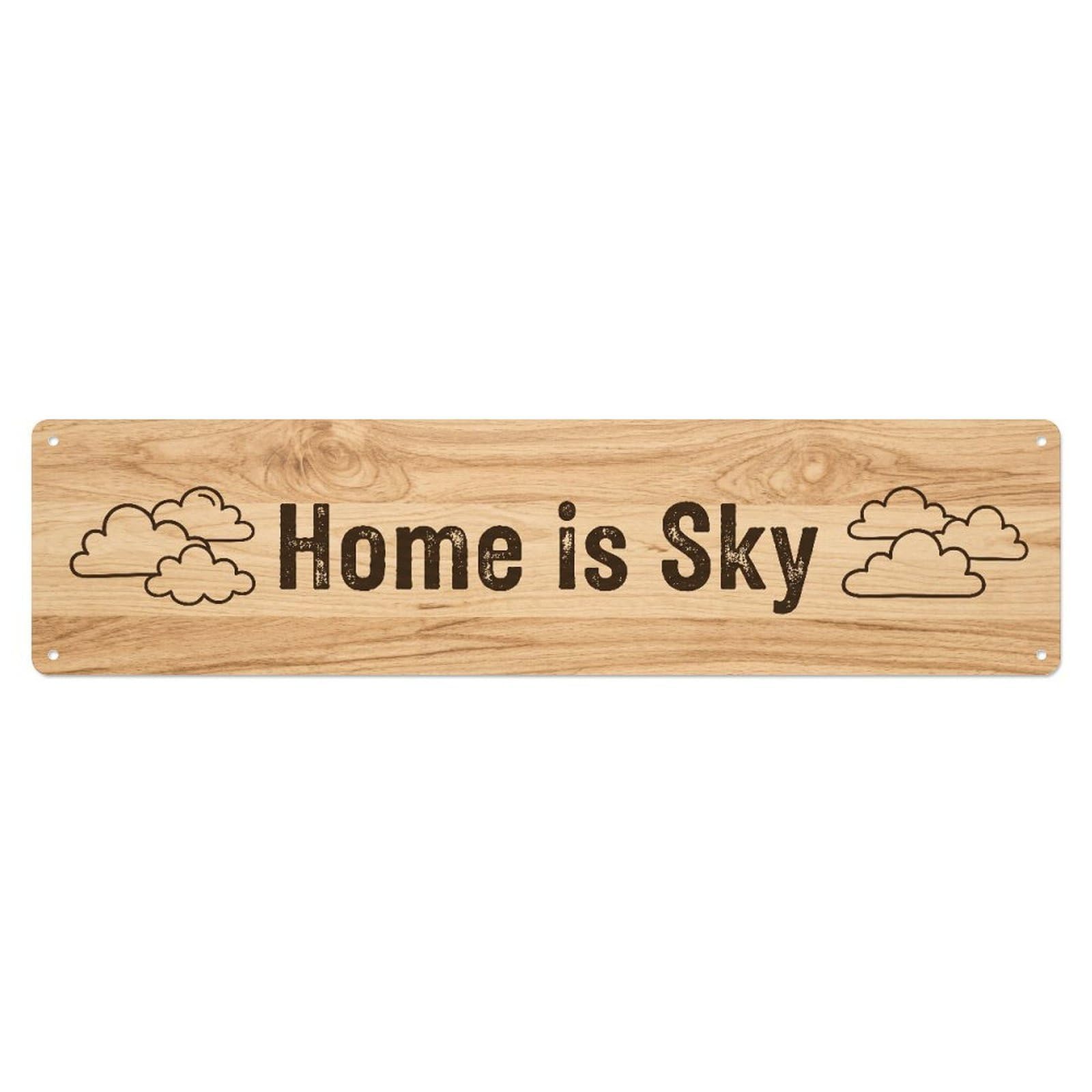 Home Is Sky Endless Horizon Metal Tin Skinny Sign Plaque Wall Decor for Cafe, Club Bar, Office, Home Garden Metal Poster 4x16Inch