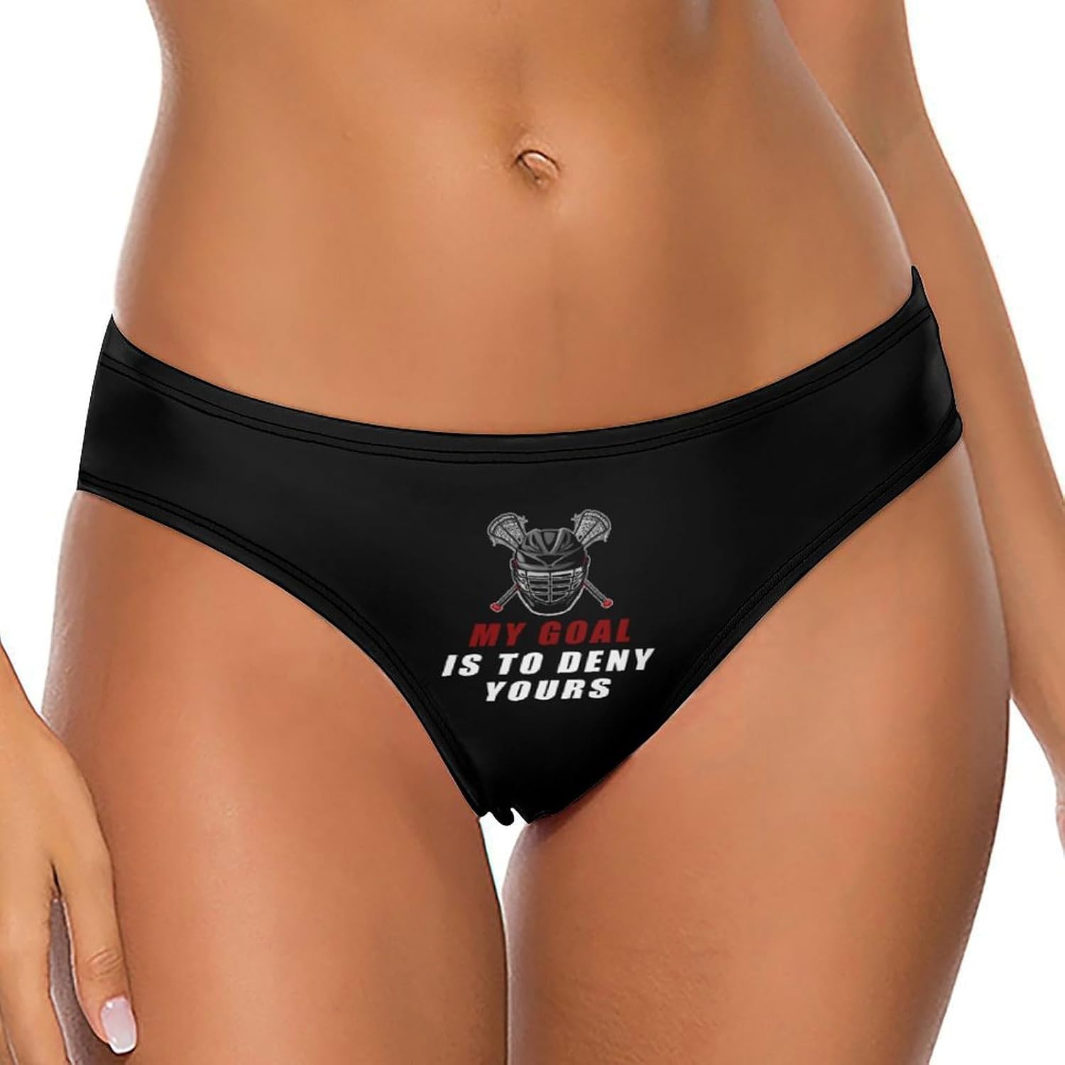 MY GOAL IS TO DENY YOURS LACROSSE Women Underwear Thongs No Show Panties | Sexy T Back,Breathable Soft Undies