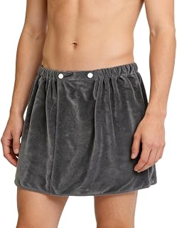 Sauna Kilt Men, 40x150cm Sauna Blanket for Men, Men Sauna Kilt Grey Sauna Blanket with Elastic Band and Press Buttons, Sauna Towel, Adjustable, for Gym, Sauna, Shower, Spa, Beach
