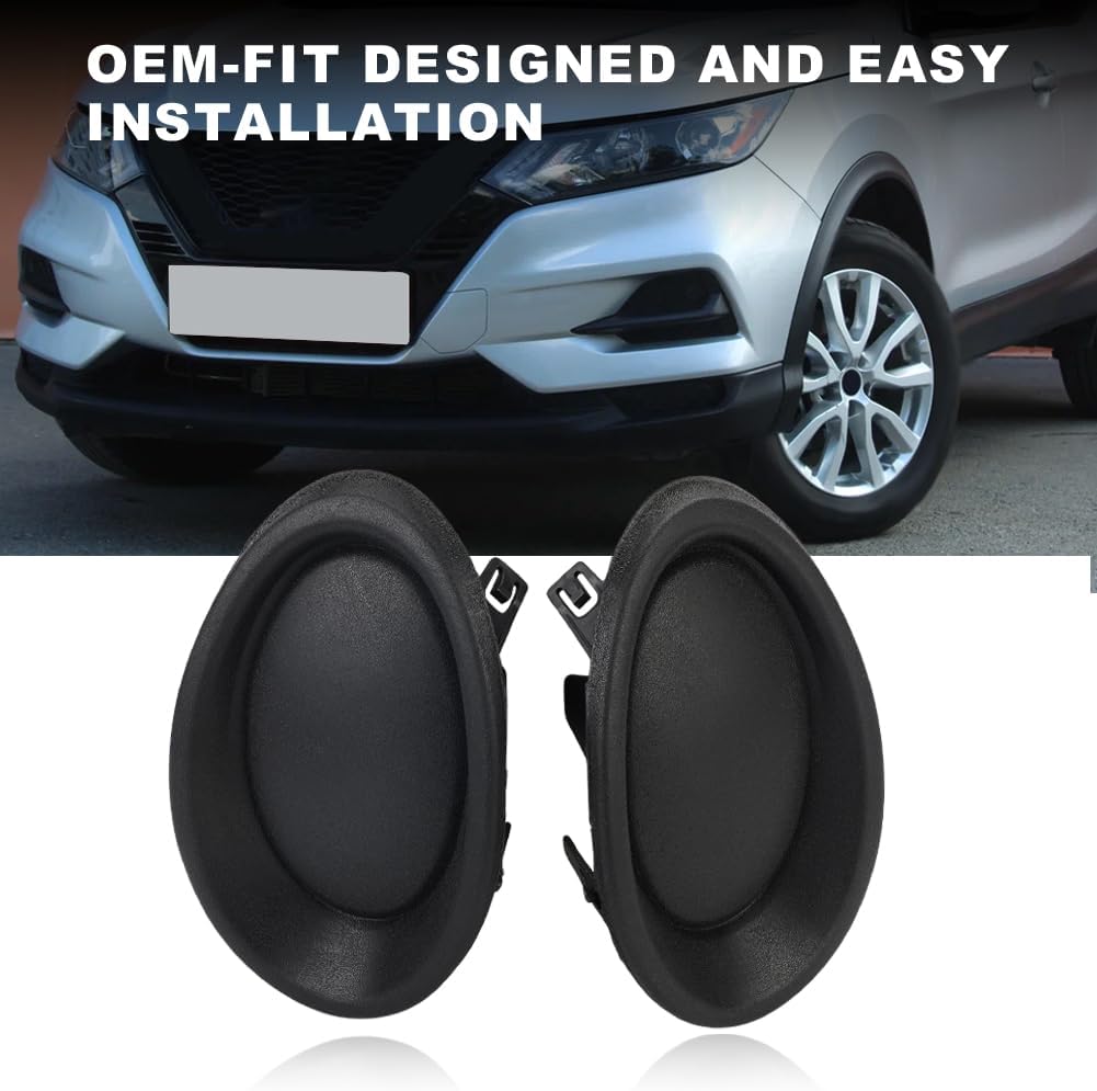 JDMON Front Fog Light Lamp Covers Caps Compatible with Nissan Rogue Sport 2017-2019 Replace NI1038155 NI1039155 622576MA5A 62256-6MA5A Sports Lamp Front Left & Right Side (2PCS)