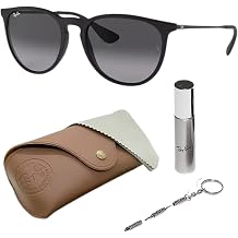 Ray-Ban RB4171 ERIKA CLASSIC Sunglasses with Matte Rubber Black Frame With Grey Gradient 54mm Lenses Includes an Official Eyewear Kit