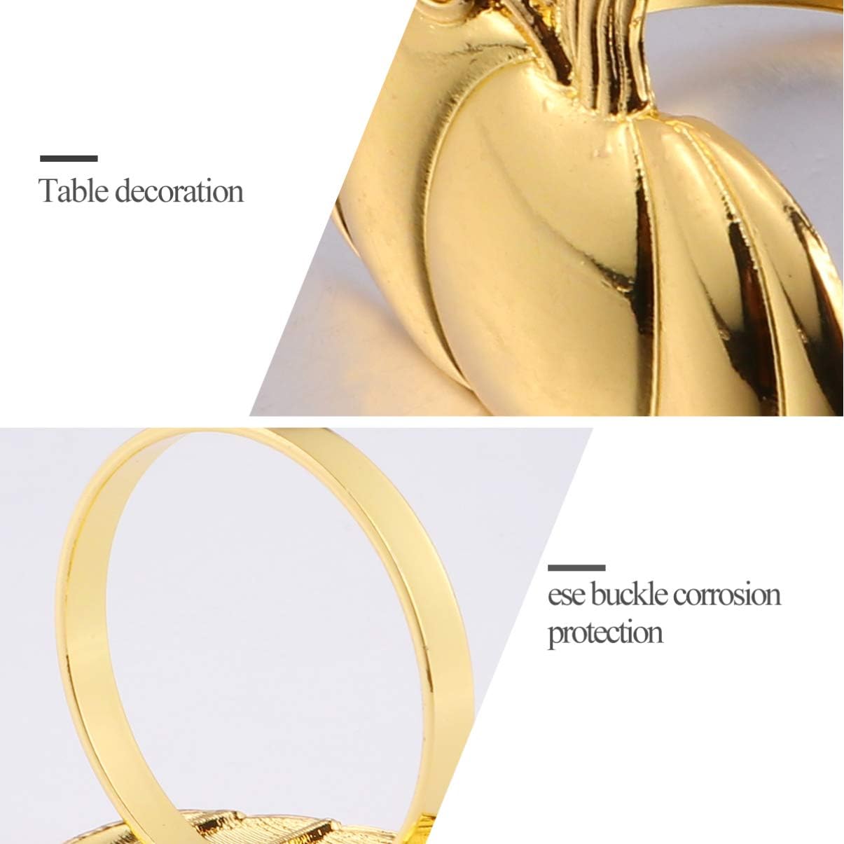 注目のブランド Yardwe 4ピースハロウィンメタルパンプキンナプキンリングナプキンホルダーナプキンホルダーハロウィンディナーテーブルデコレーション ゴールデン Camping U Monte Cintu Com