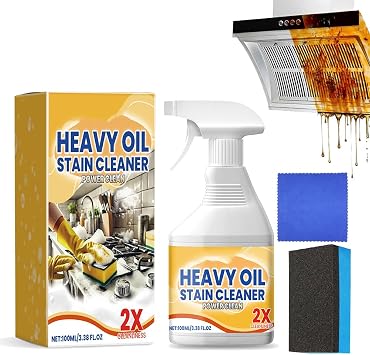 Heavy Oil Cleaner Stain, Heavy Duty Degreaser Cleaner Spray,All Purpose Kitchen Heavy Oil Cleaning Agent, Grease Remover kitchen oil Stains Greasy Dirt Clean 1