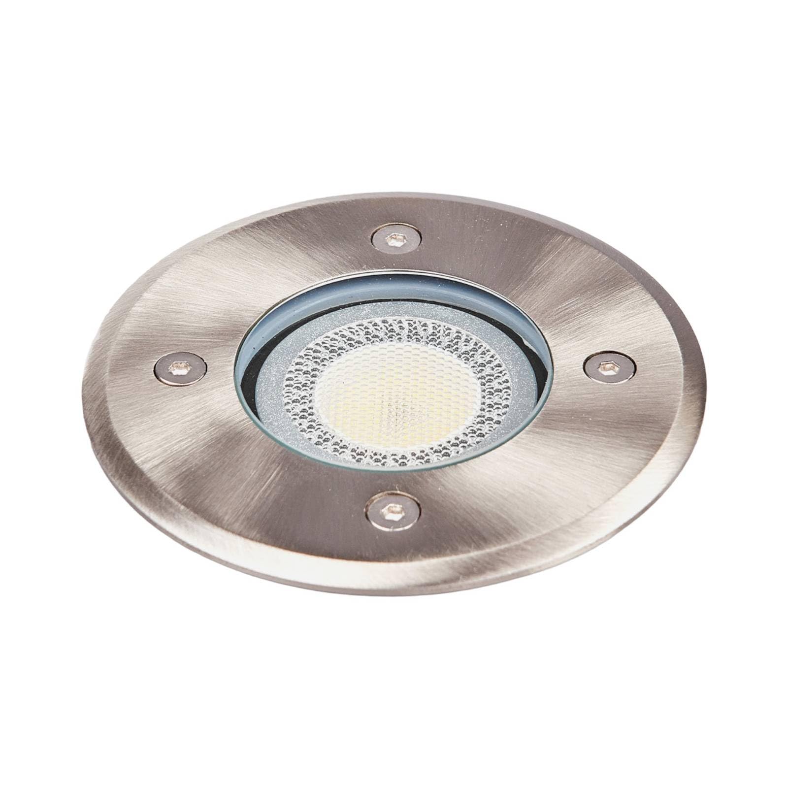 Lindby Stainless Steel, Clear Recessed Floor Light Insa Dimmable (Modern) In Silver Made Of Stainless Steel (1 Light Source, Gu10) From Outdoor Recessed Floor