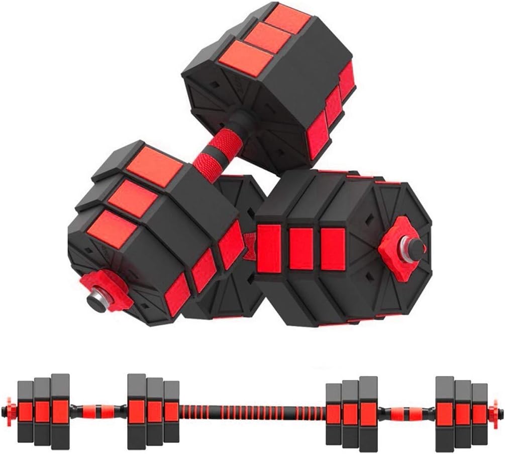 Adjustable Weight Barbell Dumbbell Set with Connecting Rod Home Personal Fitness Training Center