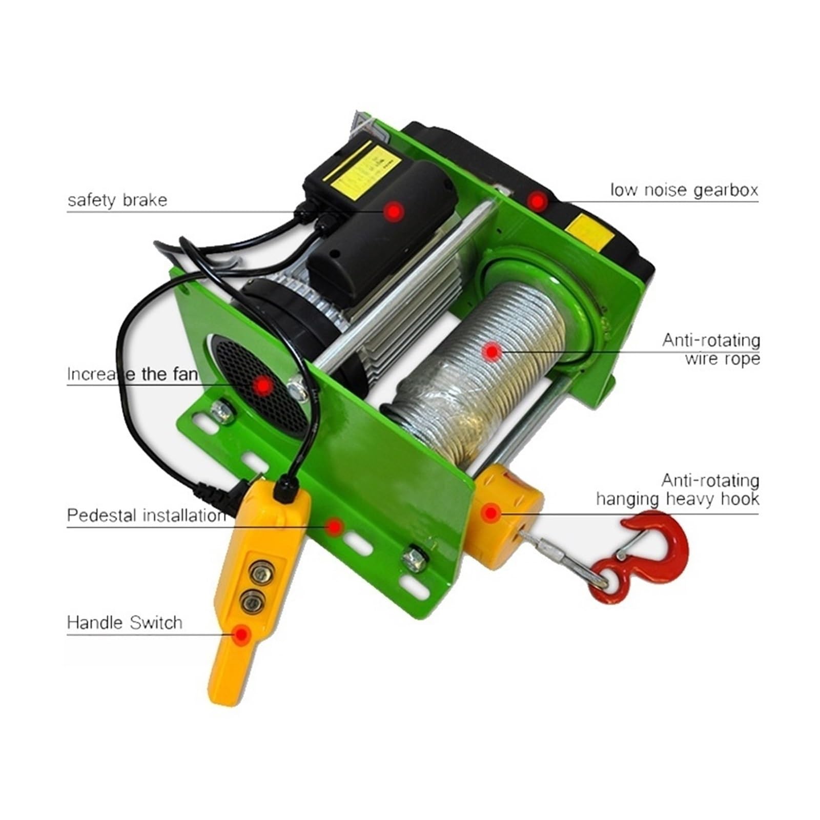 Mini Paranco Mirco 220v 500-1000kg Verricello Elettrico Da 30 M Paranco Elettrico Telecomandato Argani