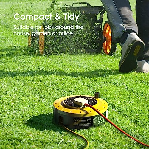 SLx Outdoor Extension Lead, 10m, 4 Socket Extension Reel, Heavy Duty Extension Cable, Thermal Cut Out, Extension Lead for Garden Lawn Mower Office, 13A Fused UK Plug - Image 5