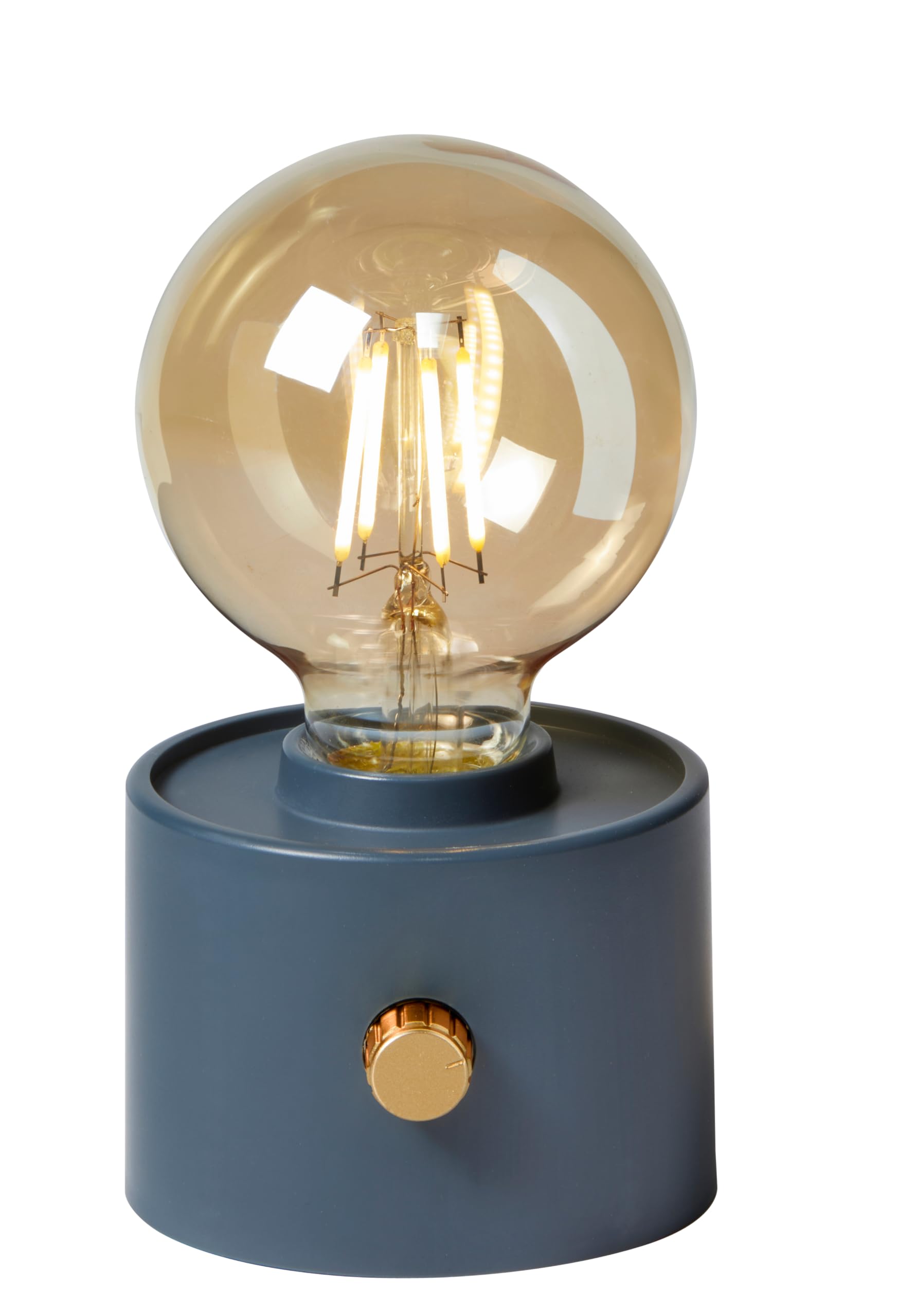 Northpoint Vintage Battery Light Bulb Edison LED Table Lamp USB-C Dimmable with Rotary Switch - Modern Decoration Grey